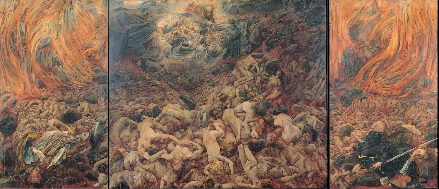 Tutte le cose muoiono, ma tutte risorgeranno attraverso l'amore di Dio - Museo d'arte Ohara, Kurashiki, trittico sinistro